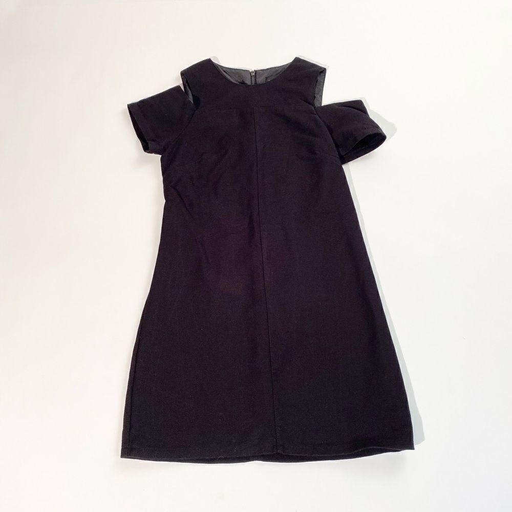 Topshop black 6 cold shoulder mini shift dress